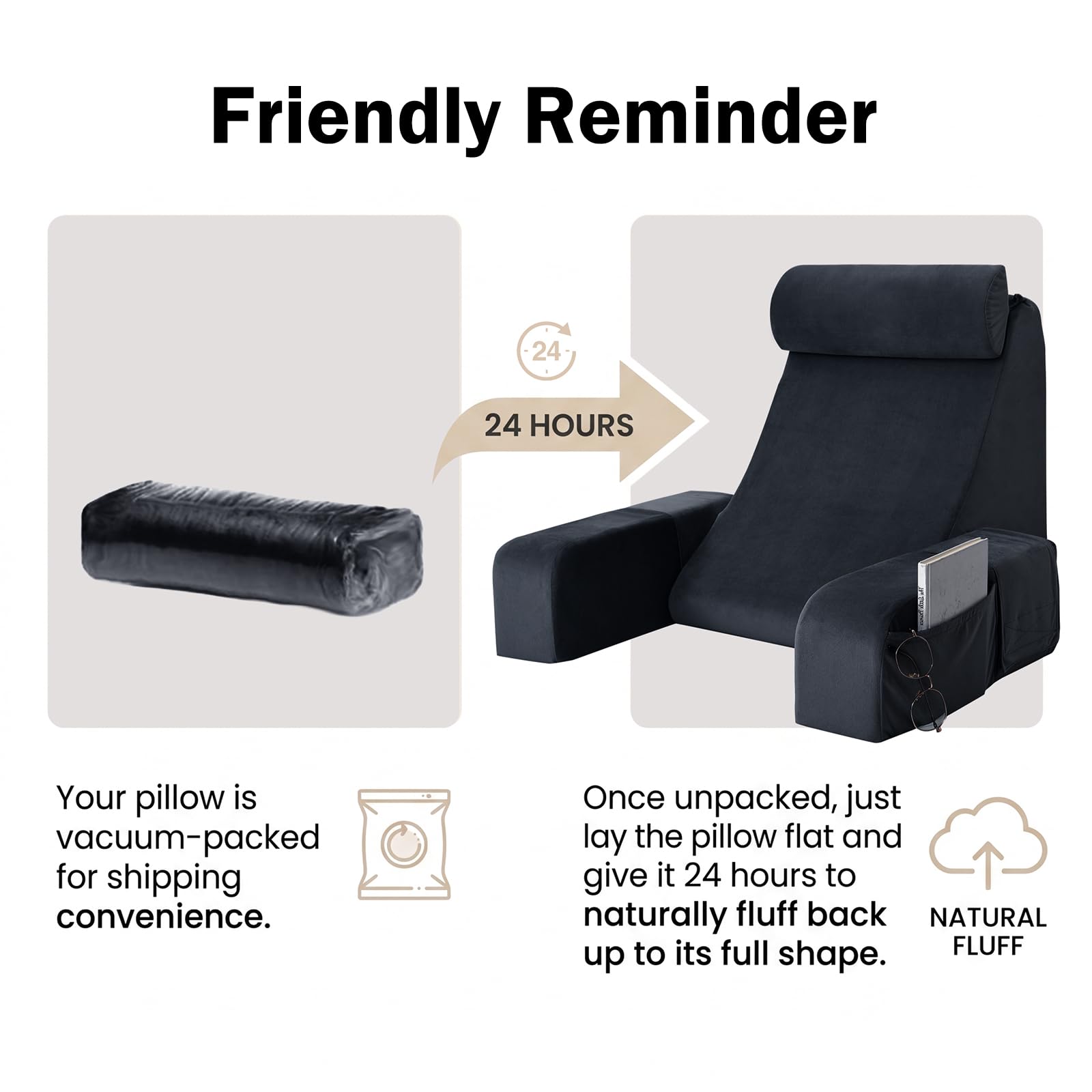 ENITYA coussin posé sur lit simple pour évaluer l'échelle