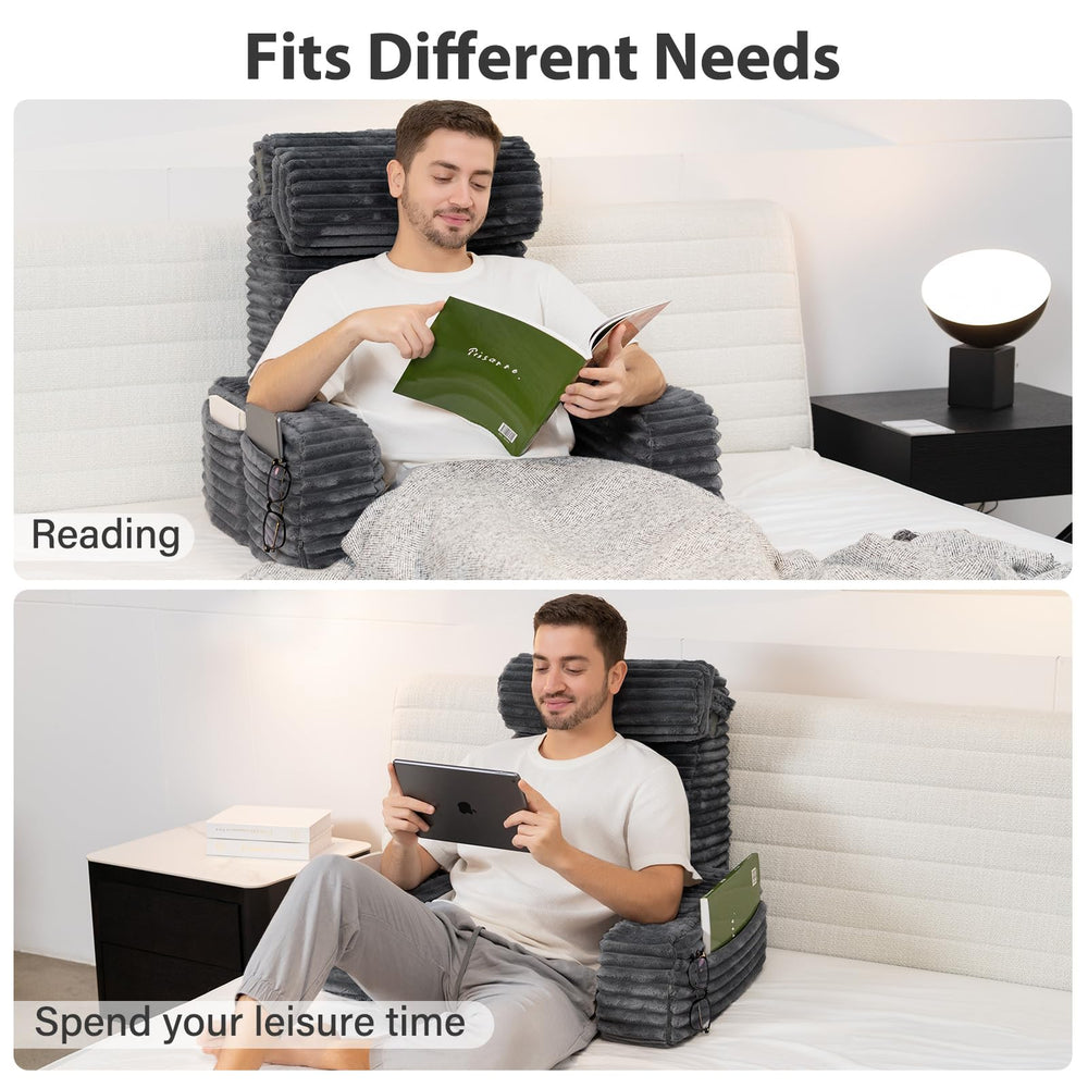 ENITYA coussin utilisé sur lit pour lecture confortable