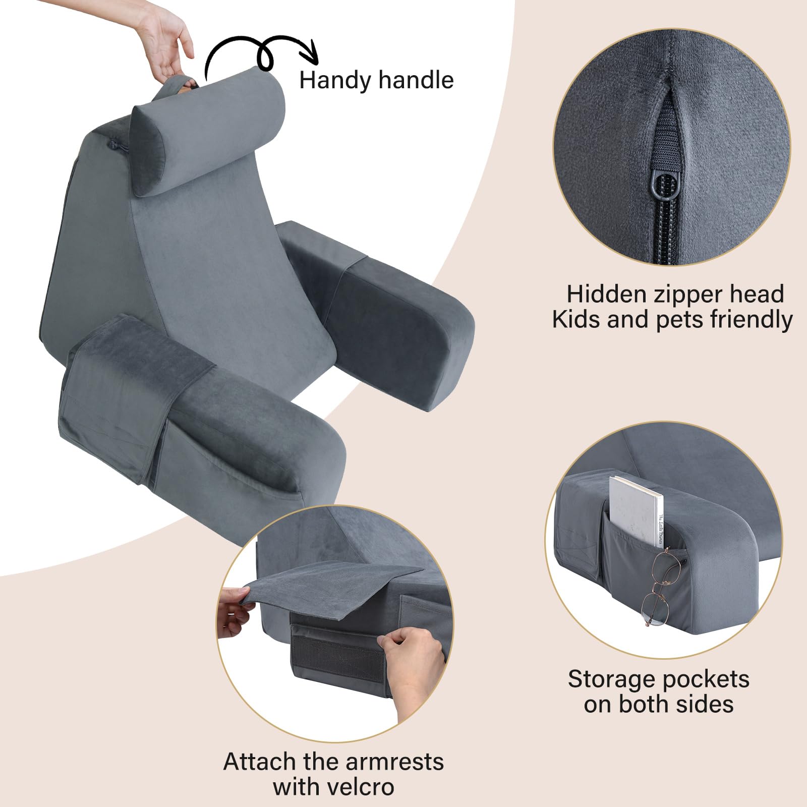 ENITYA poignée de transport facilitant le déplacement du coussin