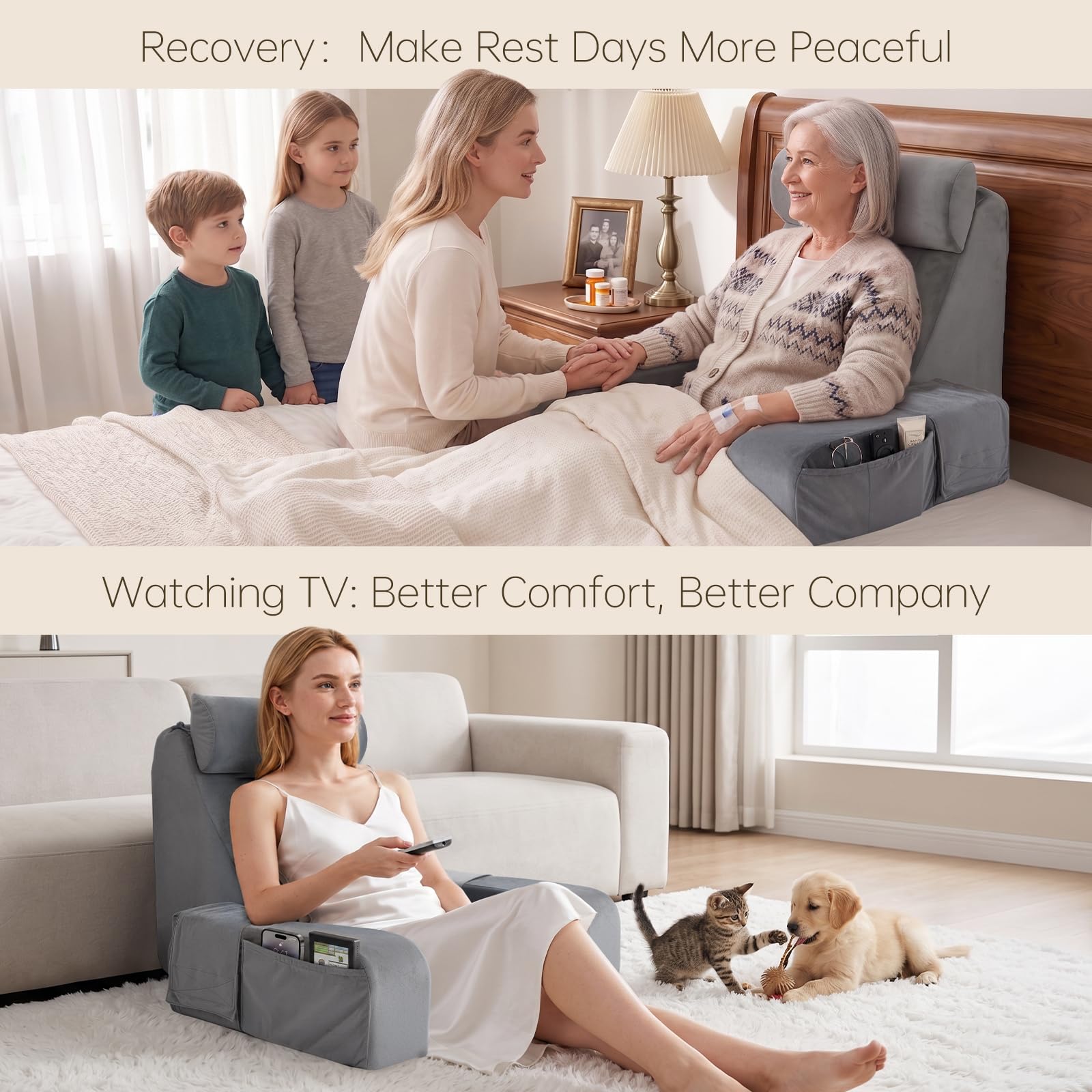 ENITYA comparaison de taille avec une règle montrant dimensions adaptées au lit
