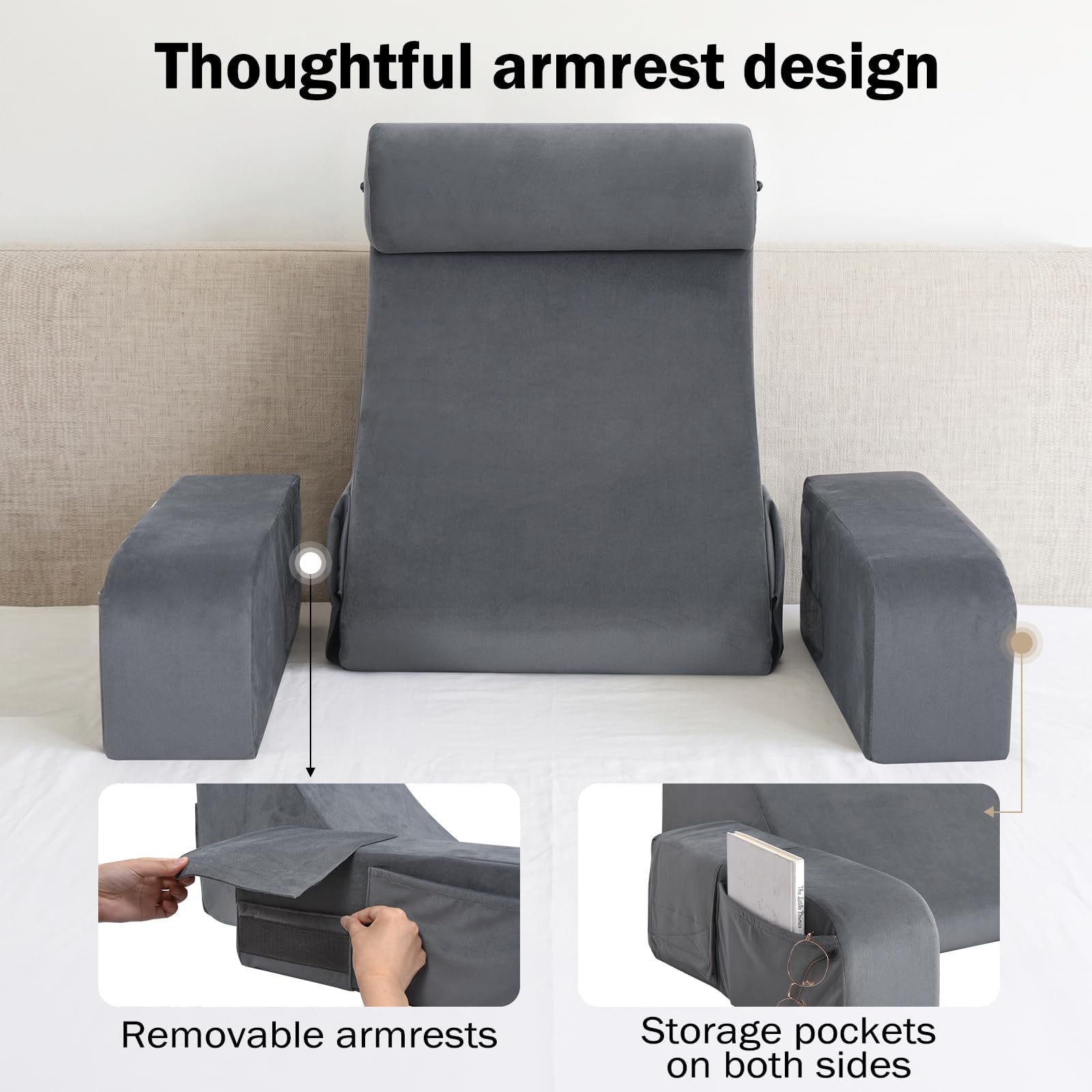 ENITYA en usage au lit personne lisant confortablement sans oreillers empilés