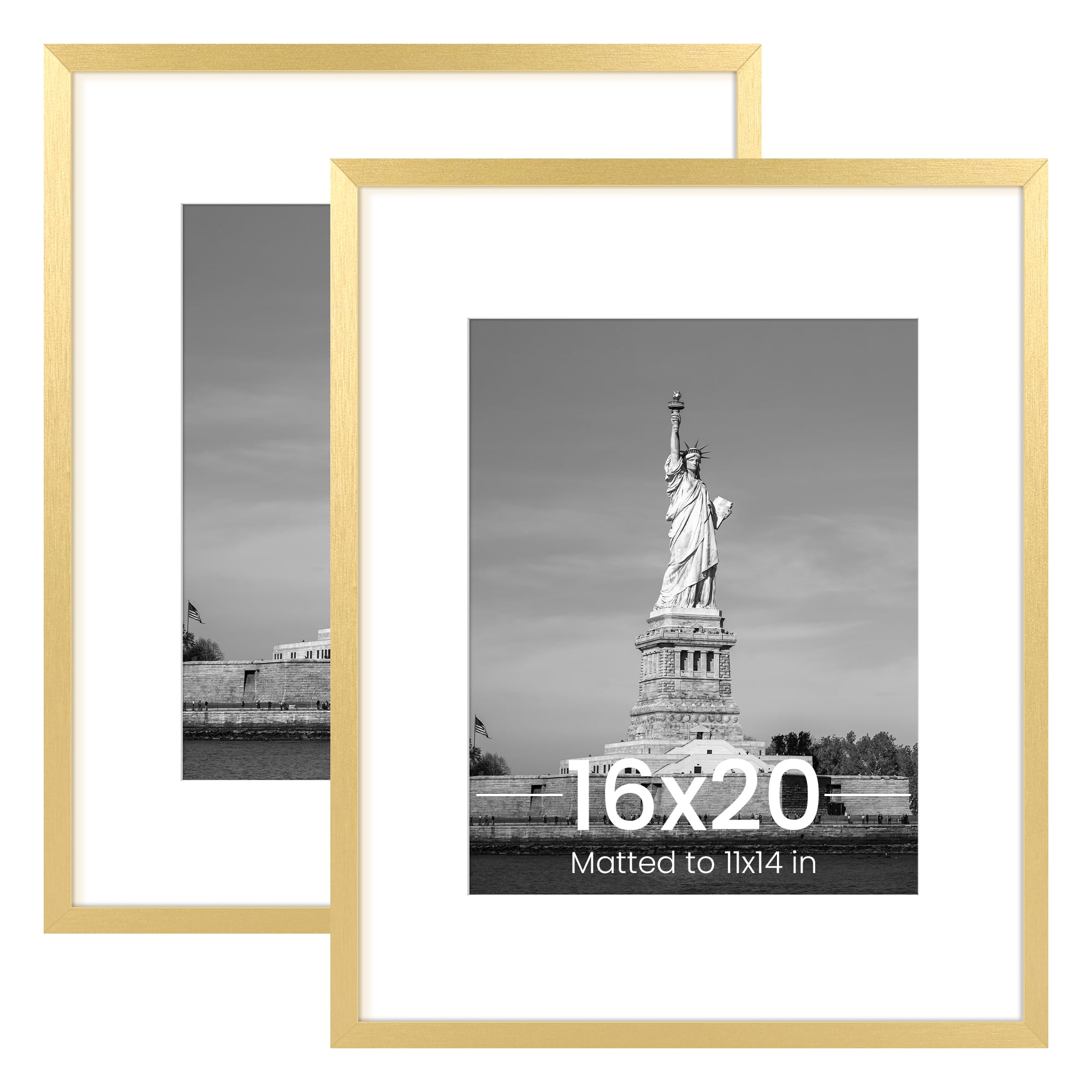 ENJOYBASICS cadre 16x20 face avant finition dorée valorise photo sans verre