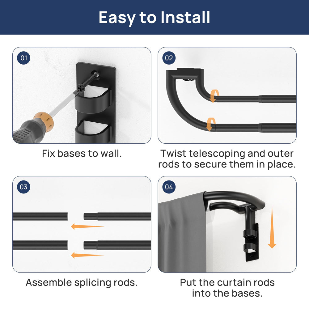 ENJOYBASICS démontage sans outils montrant le retrait rapide pour changer les rideaux
