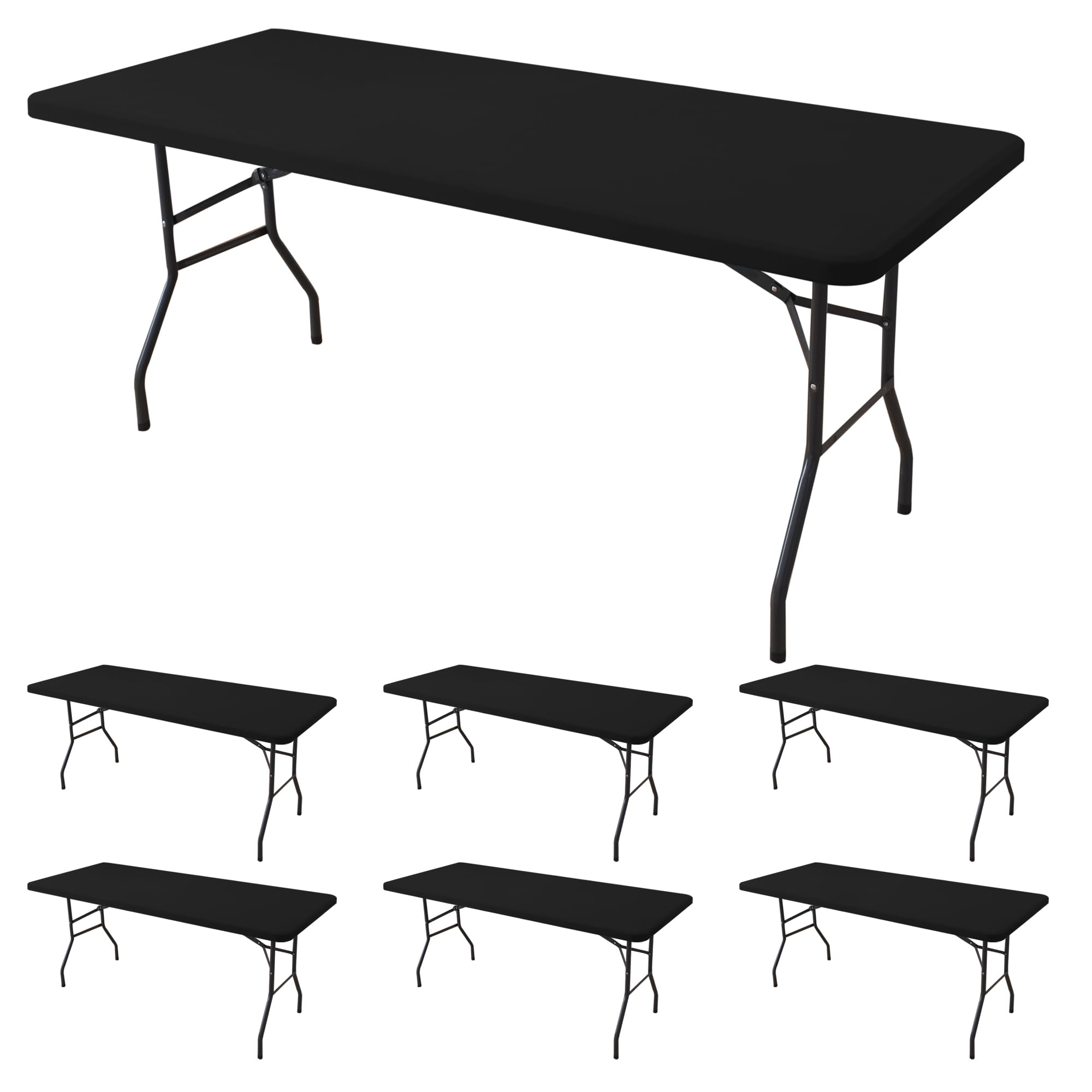 Enjoyidea housse de table noire vue frontale, fini net et professionnel