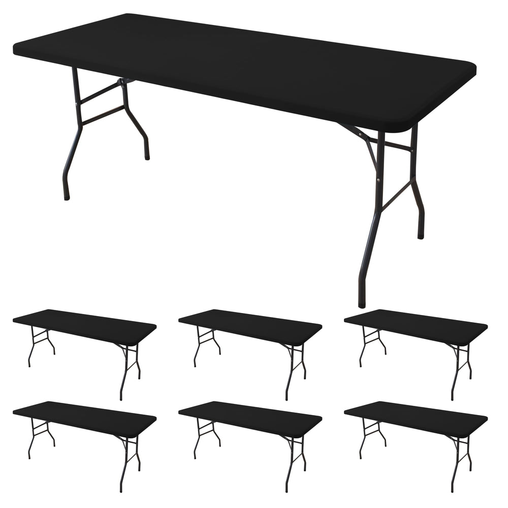 Enjoyidea housse de table noire vue frontale, fini net et professionnel