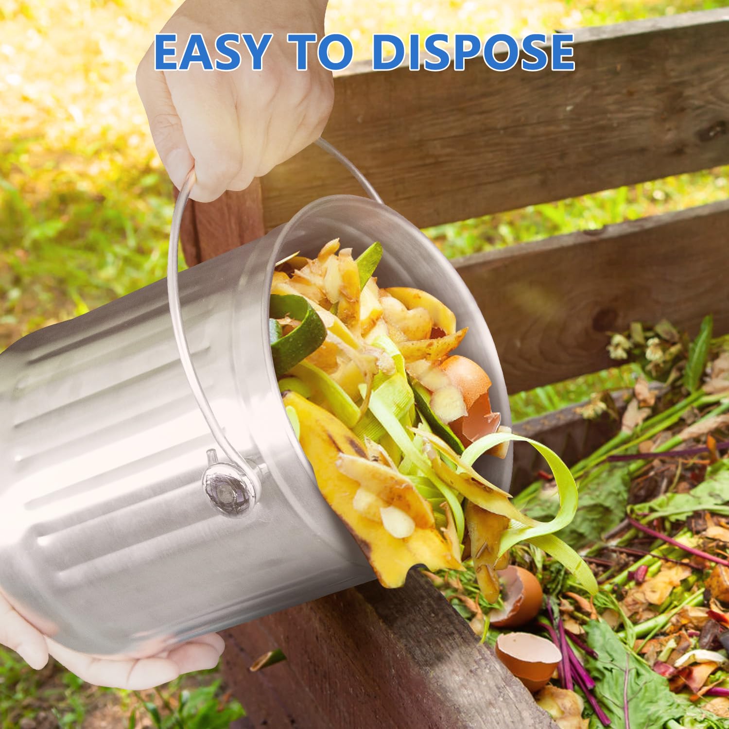 ENLOY bac à compost à côté d'objets pour évaluer la taille pratique