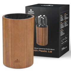 ENOKING bloc en acacia vu de face montrant rangement pratique