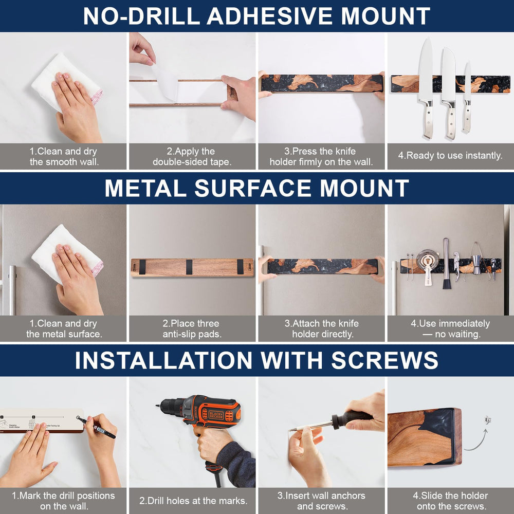 ENOKING montage adhésif sans perçage idéal pour locataires et surfaces lisses