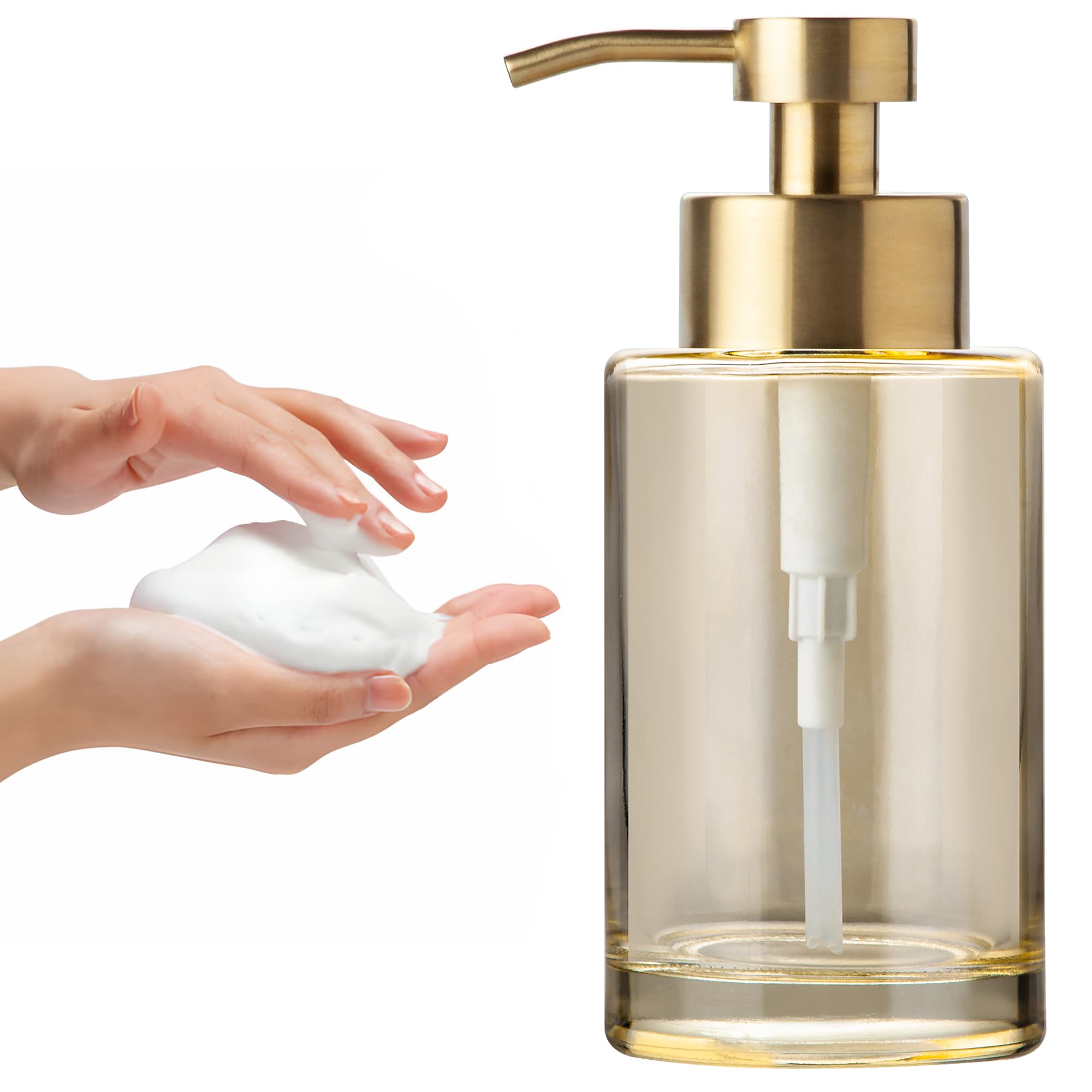 Enra distributeur avant en verre doré montrant design élégant et finition premium
