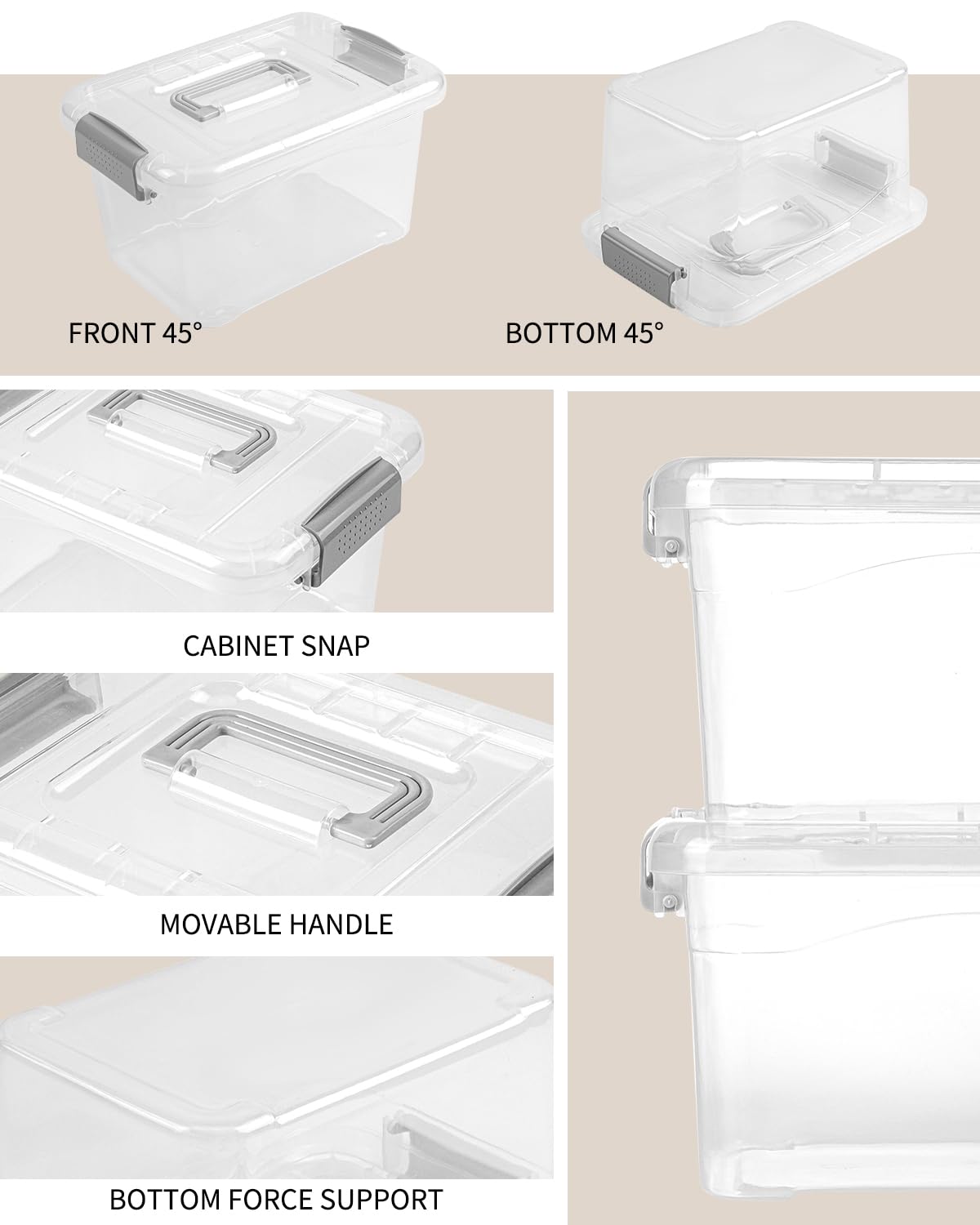 EOENVIVS texture du plastique transparent sans BPA pour visibilité durable