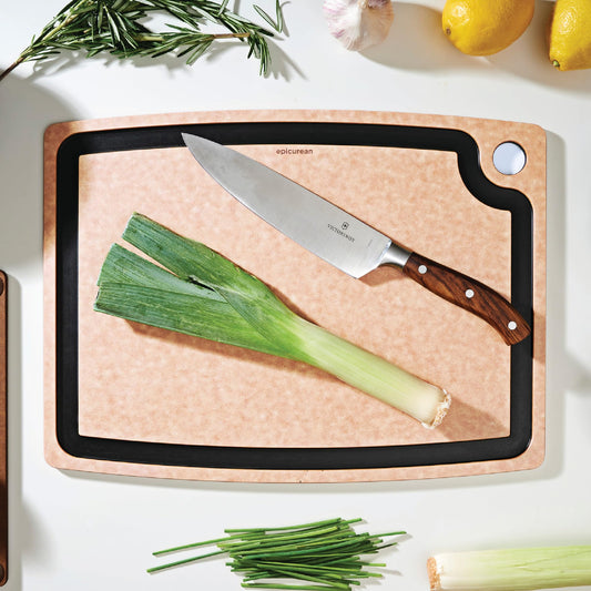 Epicurean gros plan texture, surface durable protège les couteaux