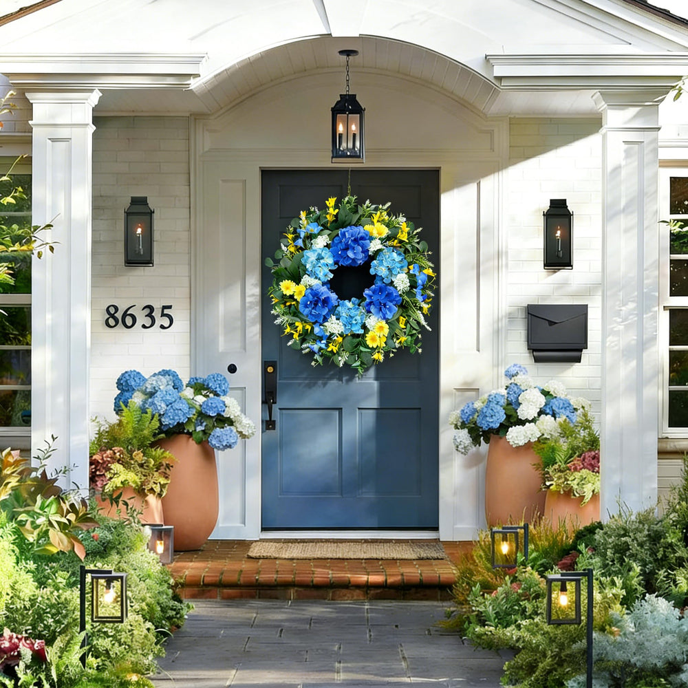 Gros plan hortensias Eqanro en soie montrant texture réaliste et couleurs vives