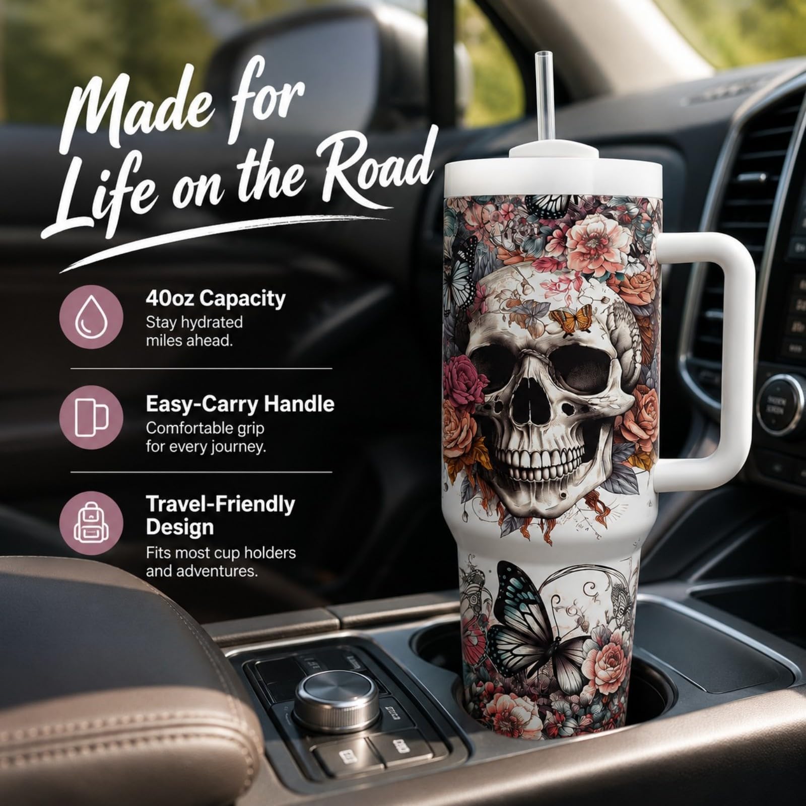 Equoza tumbler rempli de boisson glacée, garde le froid plus longtemps
