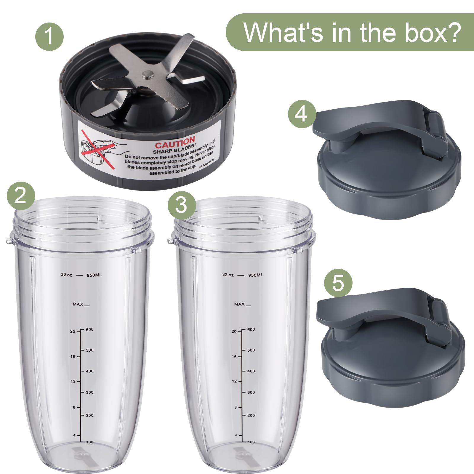 Equust gobelets montés sur base NutriBullet 600/900 pour usage immédiat