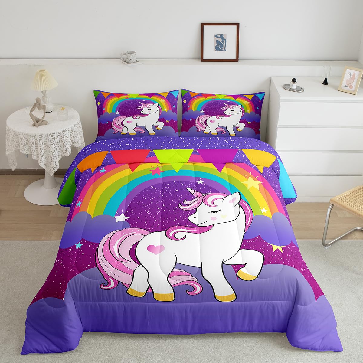 Erosebridal gros plan impression licorne montrant couleurs vives et finition nette