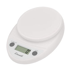 Escali Primo vue avant blanche montrant un design compact et nettoyage facile