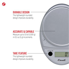Escali Primo tare avec bol illustre mesure multiple et organisation culinaire