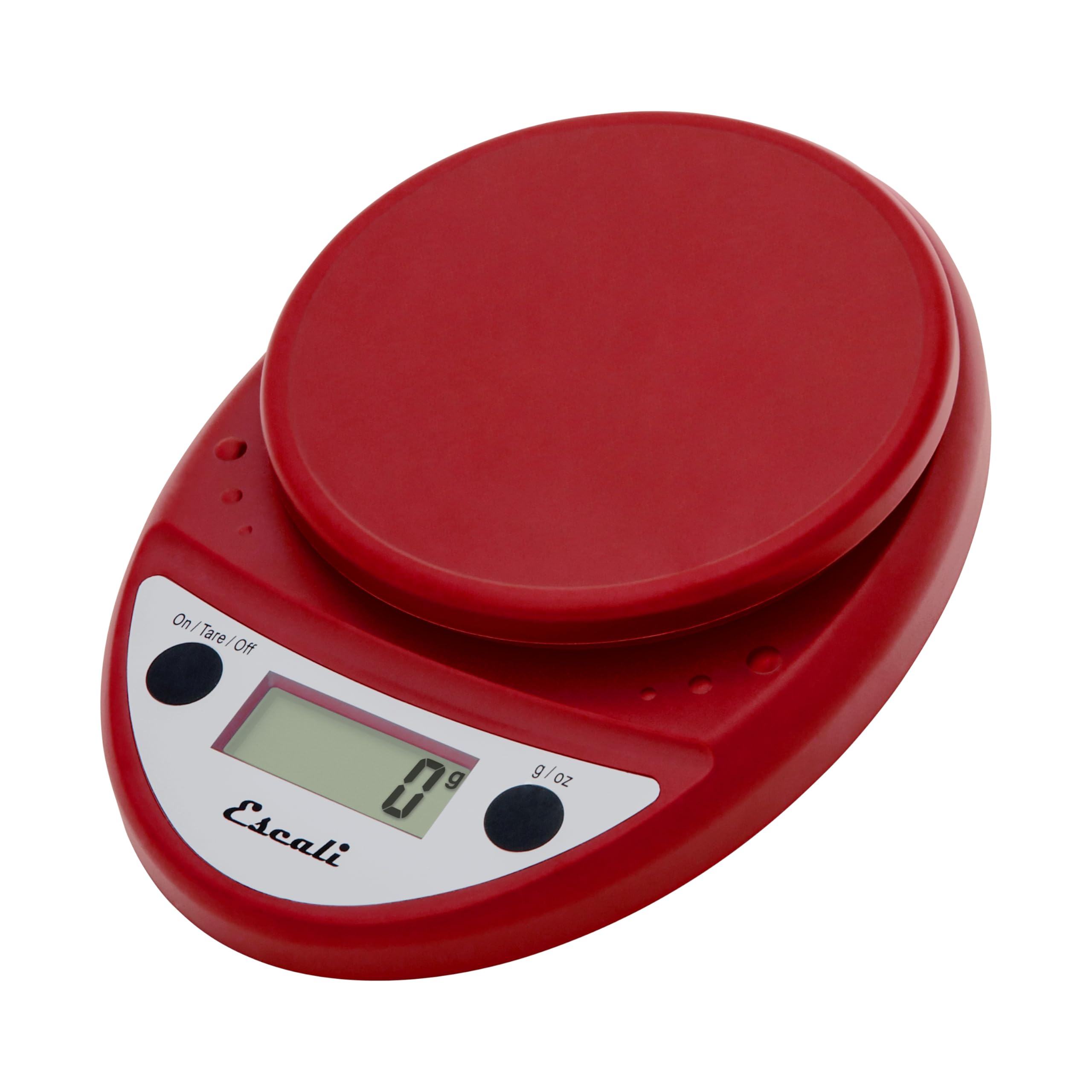 Escali Primo vue frontale rouge chaud, design compact et attrayant