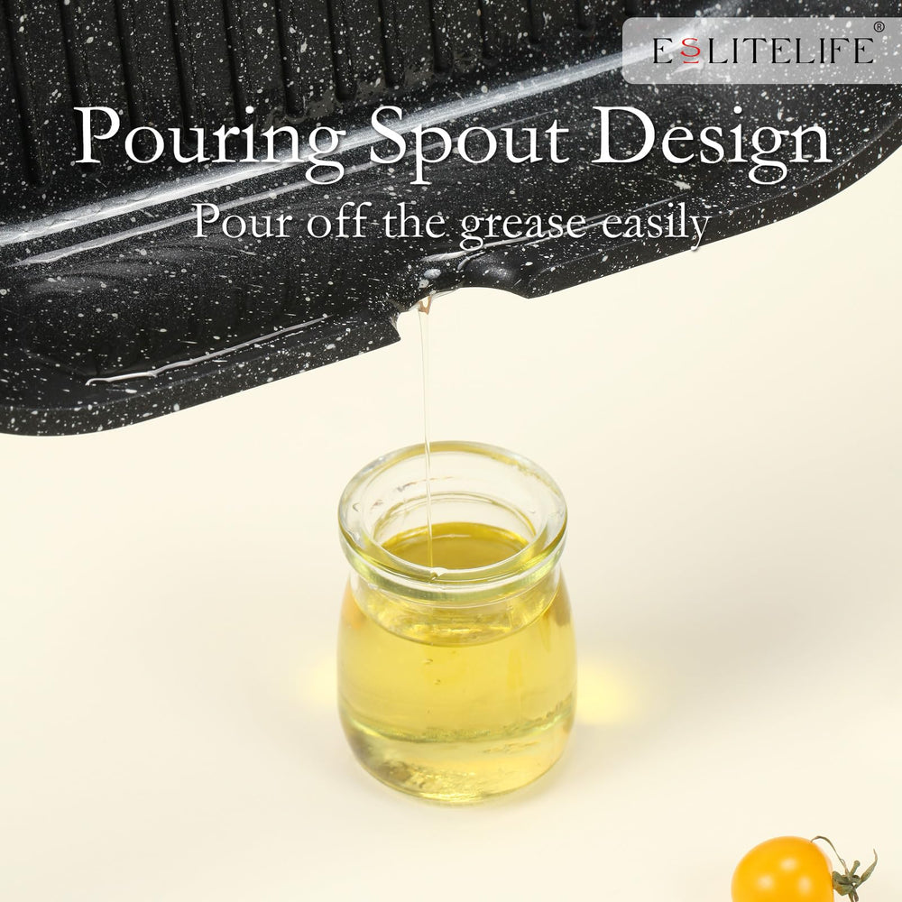ESLITE LIFE échelle comparative à côté d'une assiette montrant la taille généreuse 28 cm
