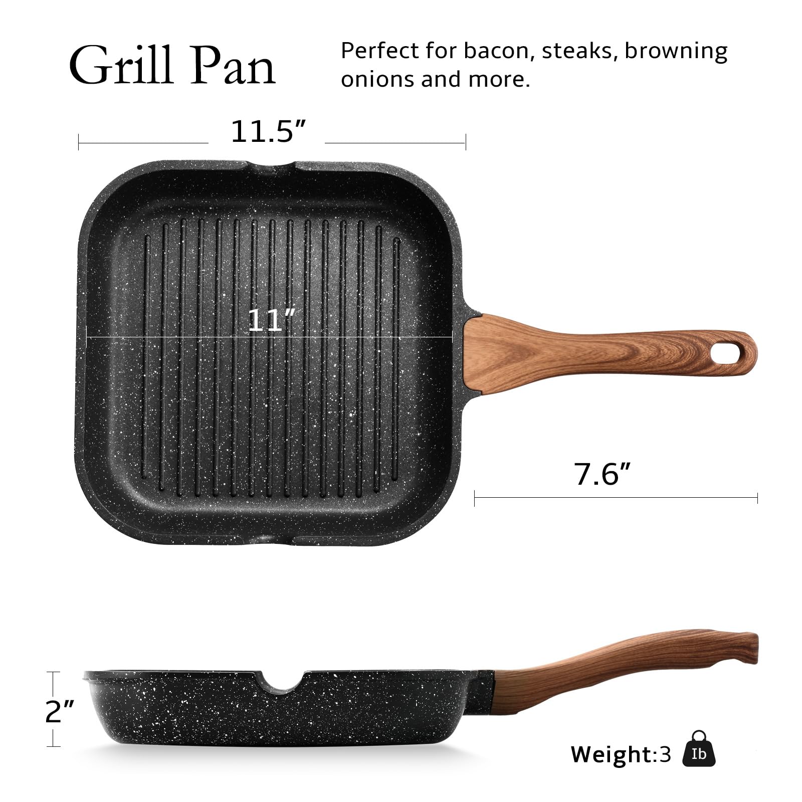 ESLITE LIFE gros plan des rainures pour marques de grill et meilleure saisie