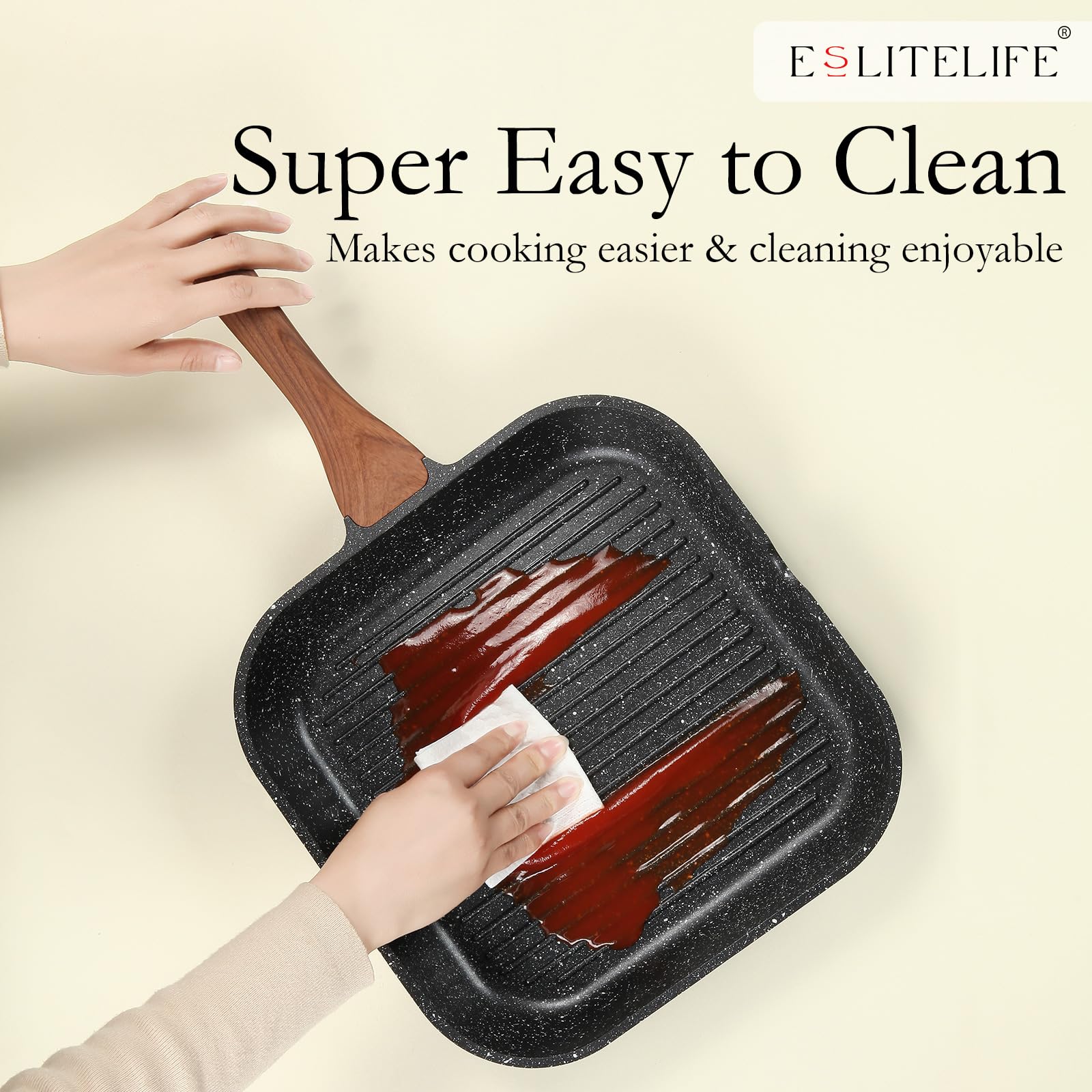 ESLITE LIFE fond magnétisé compatible induction pour transfert rapide de chaleur