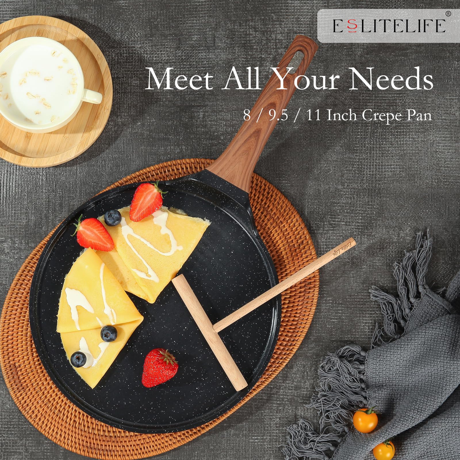 ESLITE LIFE poêle présentée dans une cuisine moderne illustrant son usage quotidien