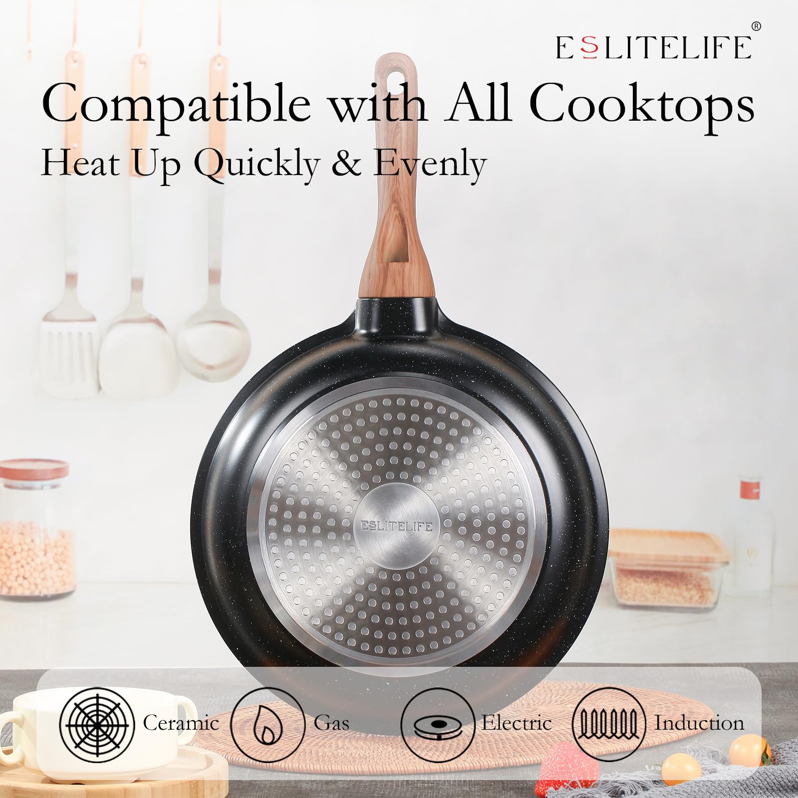 ESLITE LIFE casserole sur plaque induction pour chauffe rapide et homogène