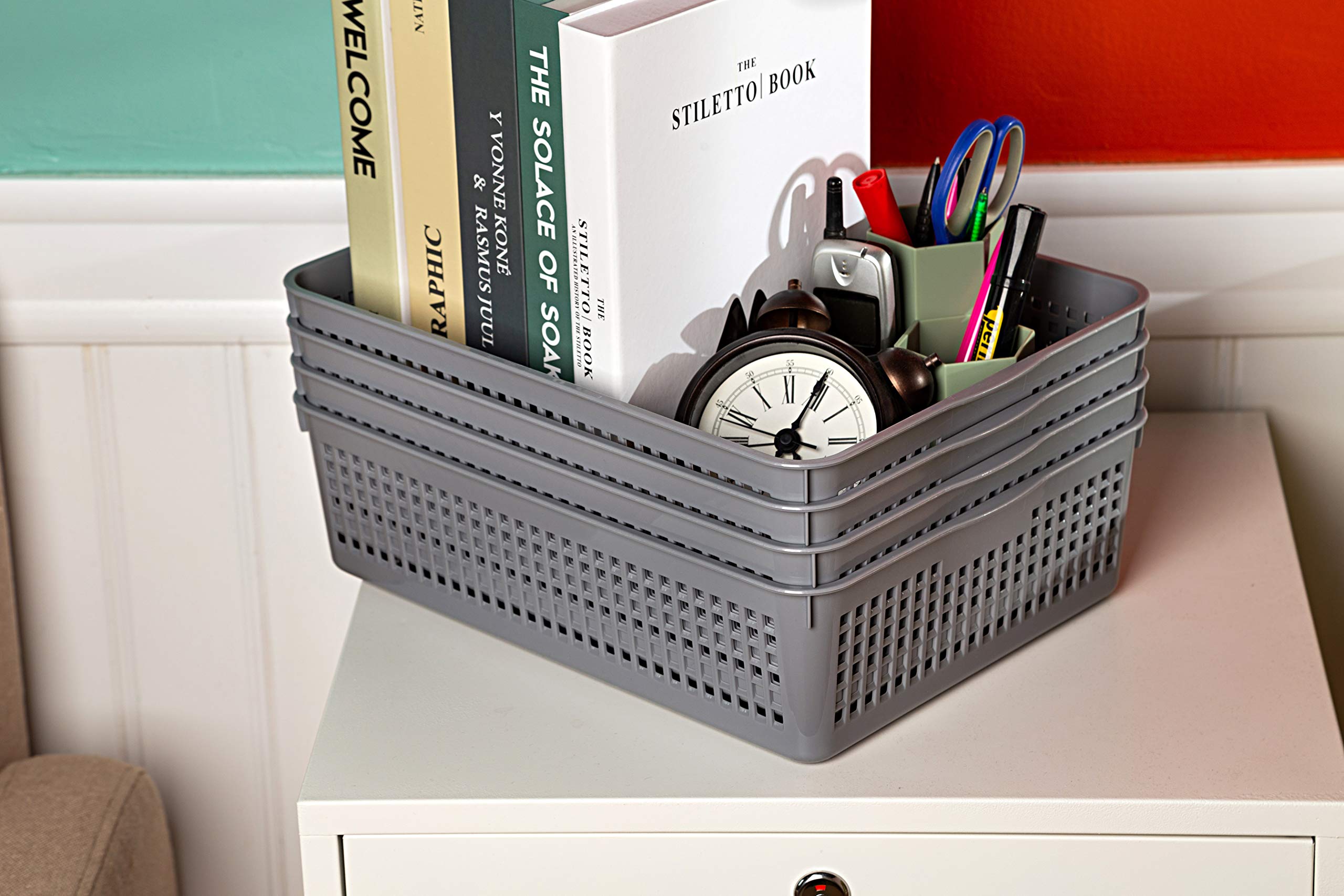 Eslite panier en usage au bureau organisant dossiers et fournitures