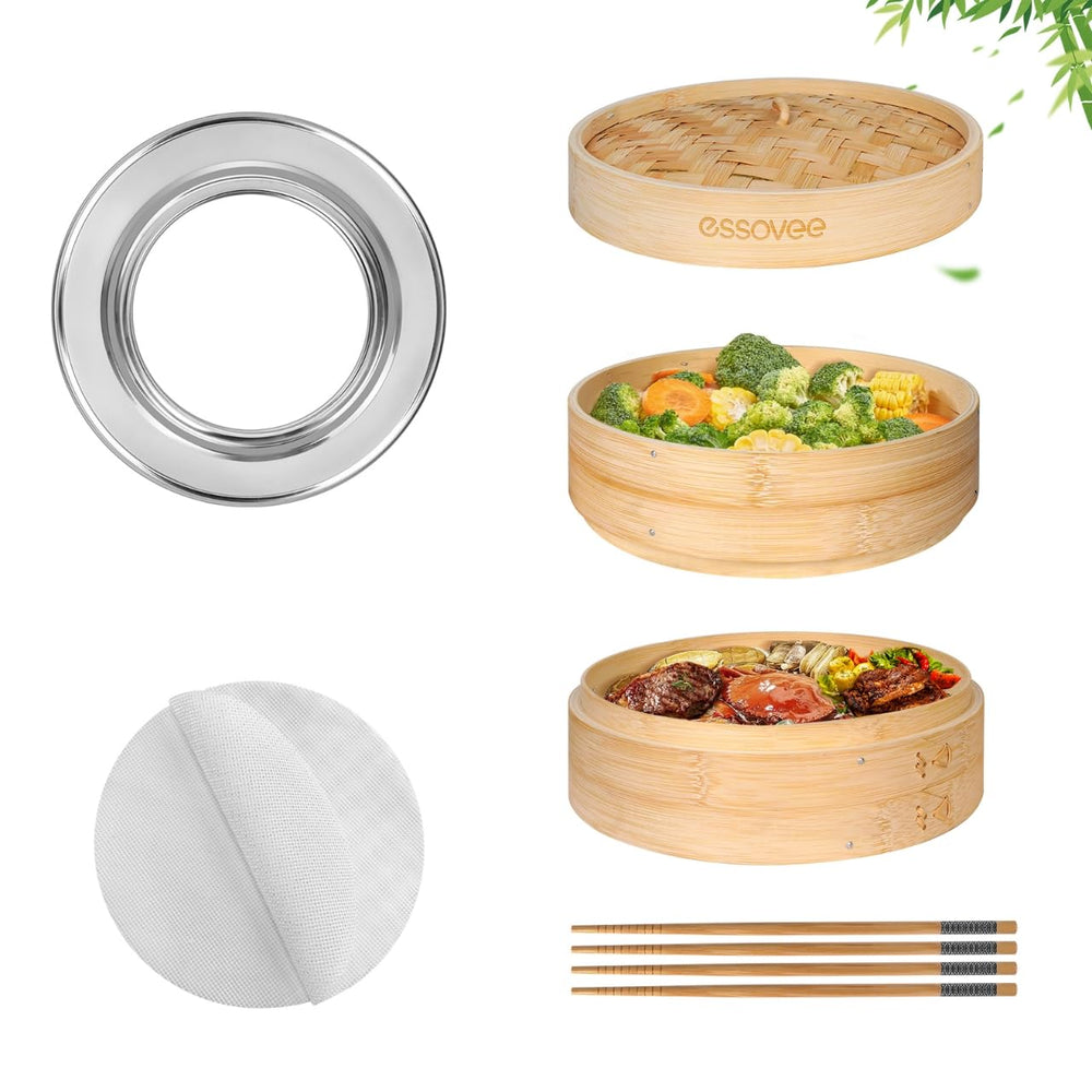 Essovee panier vapeur face montrant design traditionnel et cuisson saine