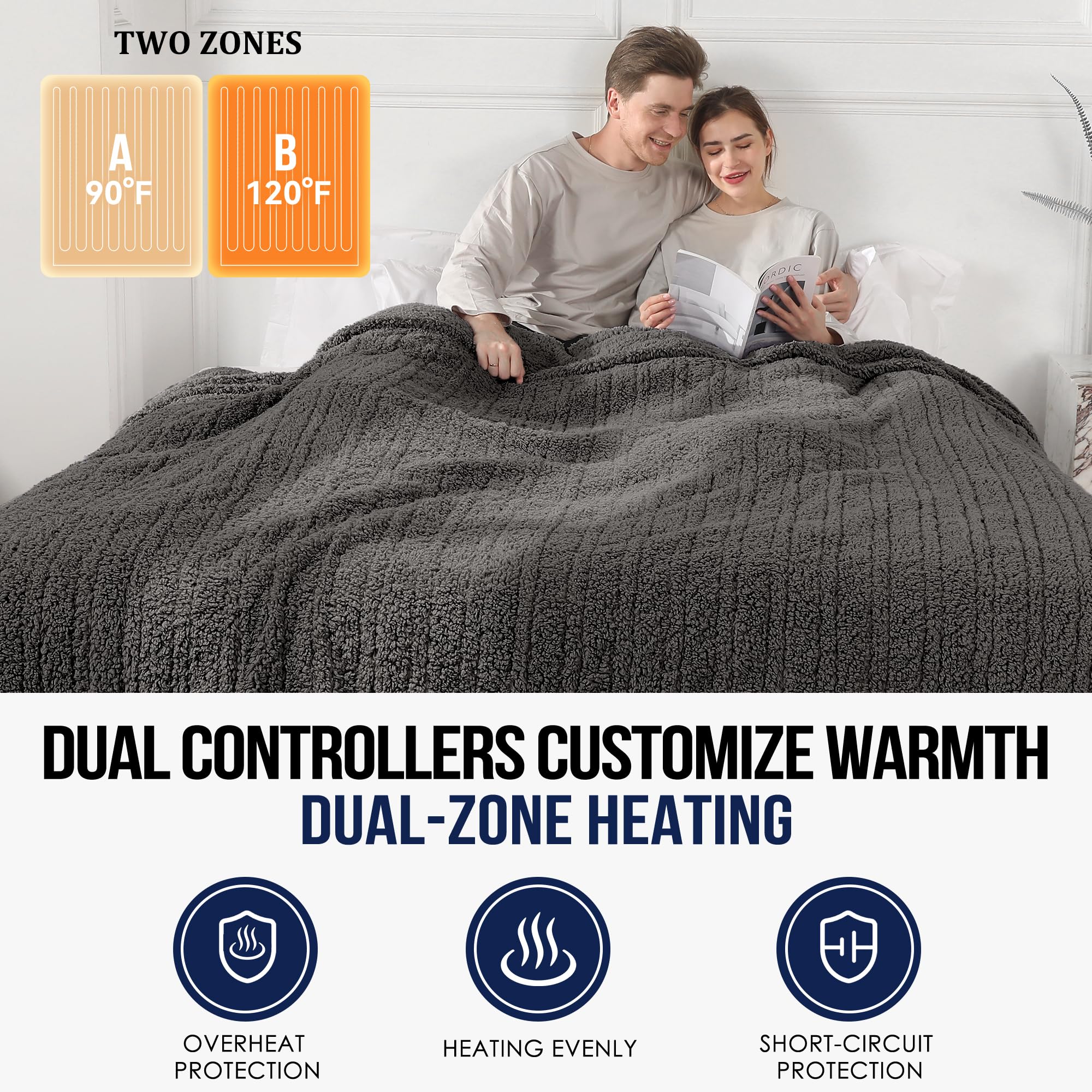 ESTINGO gros plan sherpa double face, confort chaleureux