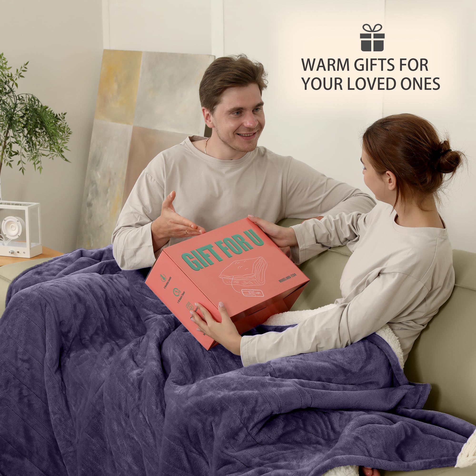 ESTINGO couverture sur lit queen, aspect enveloppant et décoratif