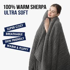 ESTINGO gros plan sherpa double couche tactile ultra doux pour confort