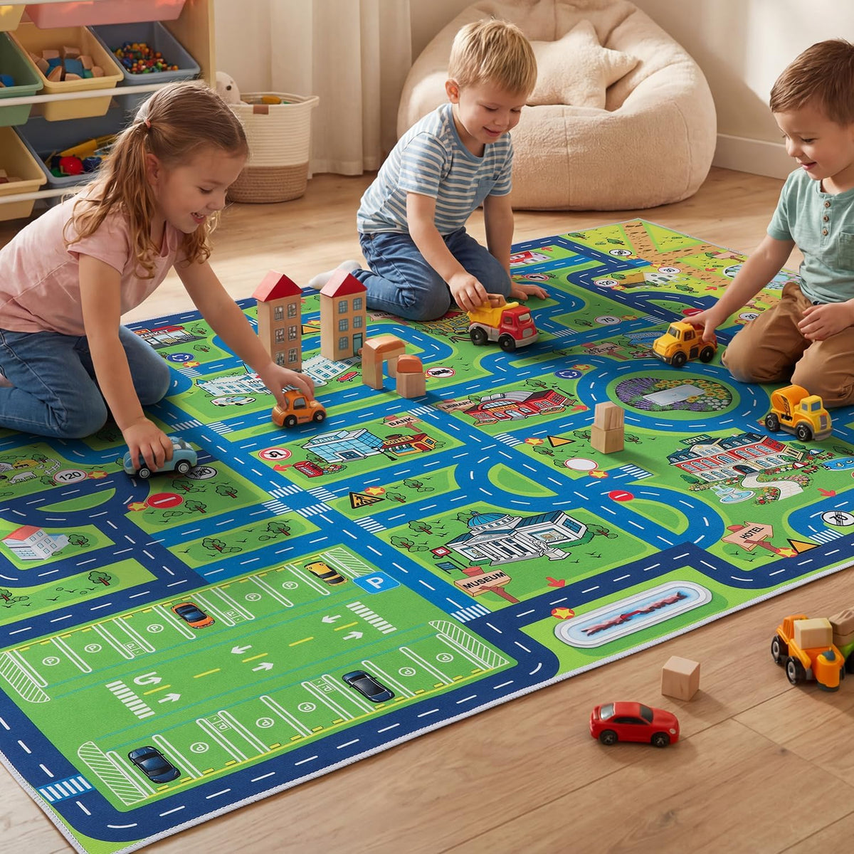 Esup tapis vue face affichant piste voitures et sécurité