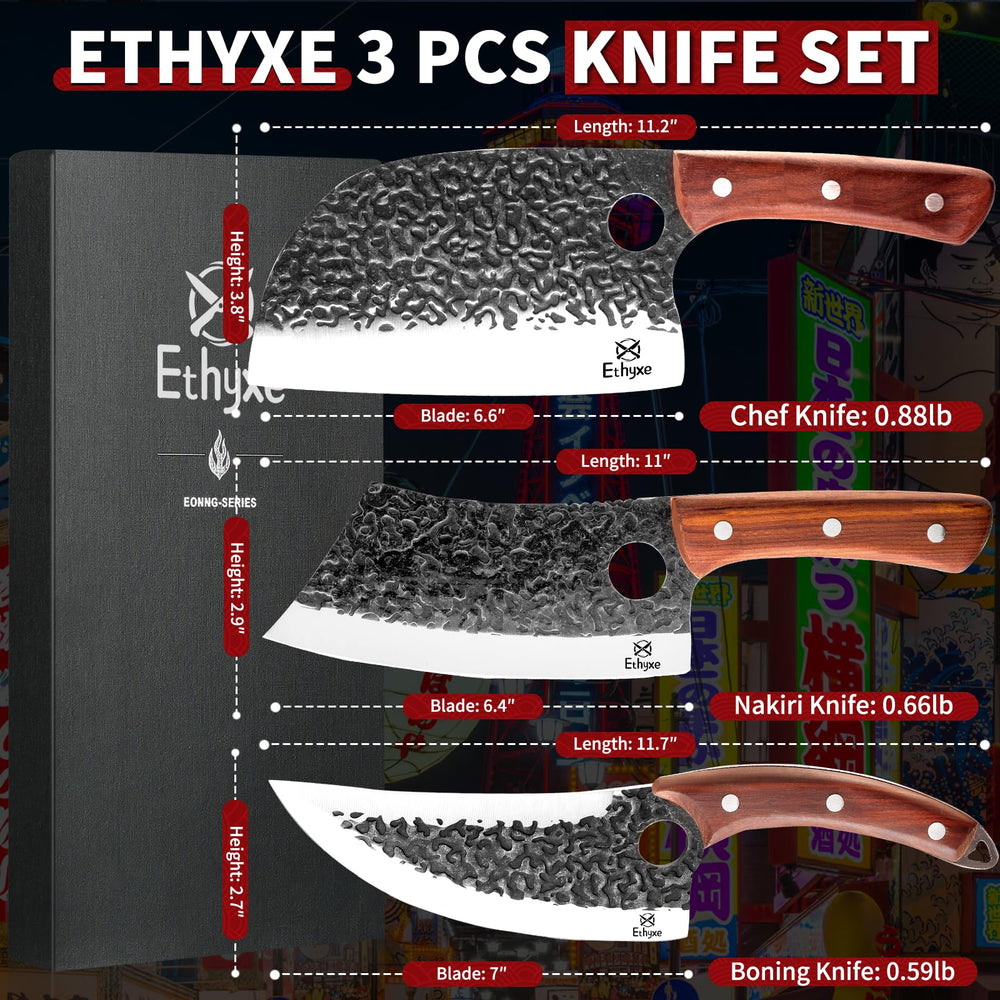 Ethyxe hachoir de boucher profil de lame en acier carbone offrant coupes nettes