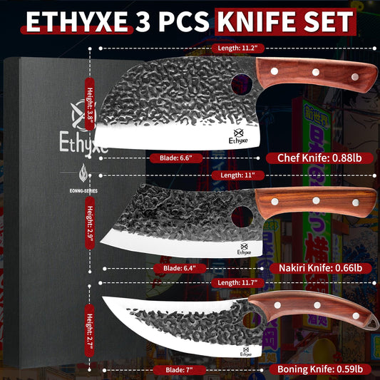 Ethyxe hachoir de boucher profil de lame en acier carbone offrant coupes nettes