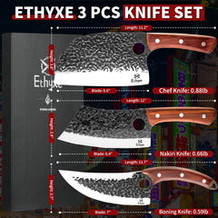 Ethyxe hachoir de boucher profil de lame en acier carbone offrant coupes nettes