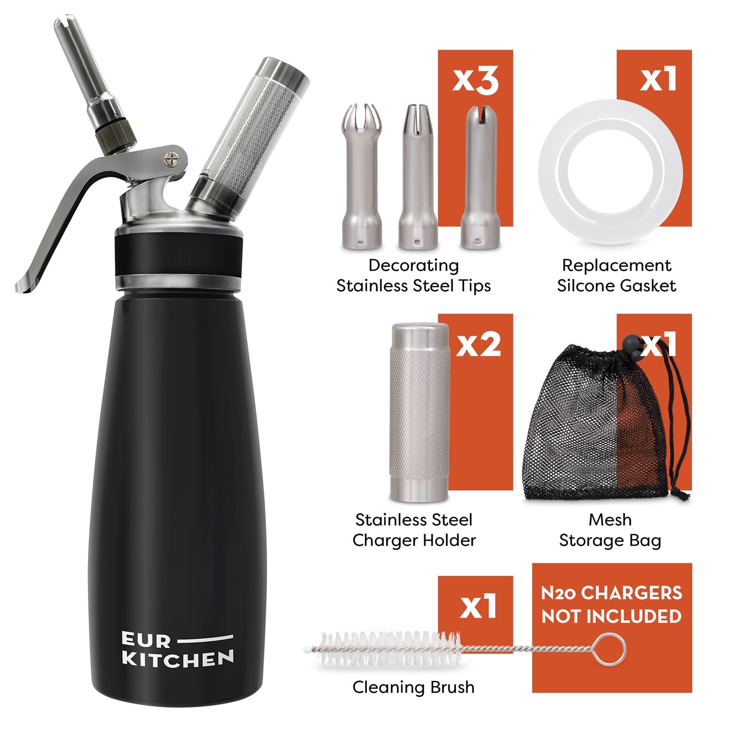 EurKitchen trois embouts décoratifs pour textures variées et présentation soignée