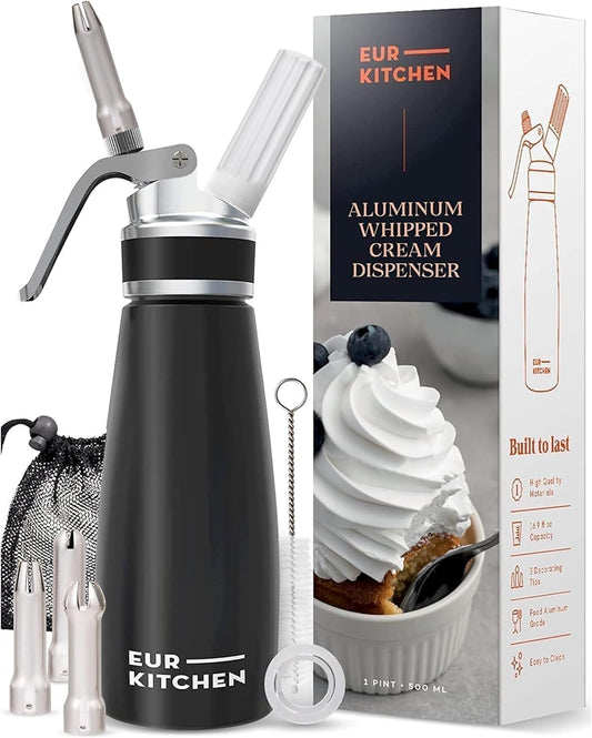 EurKitchen siphon face avant noir satiné montrant son corps aluminium durable