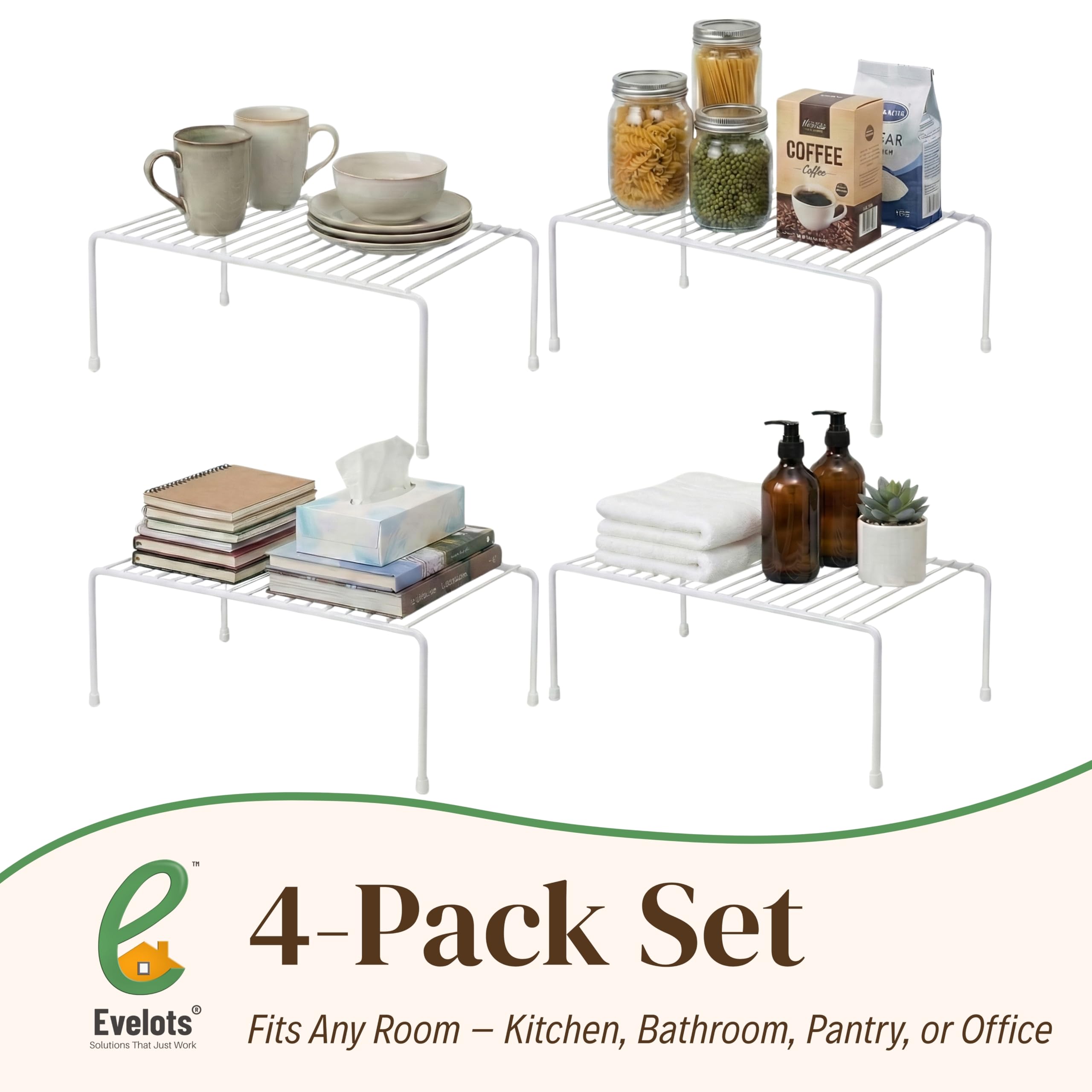 Evelots ensemble des quatre unités posées sur une table pour organiser divers objets