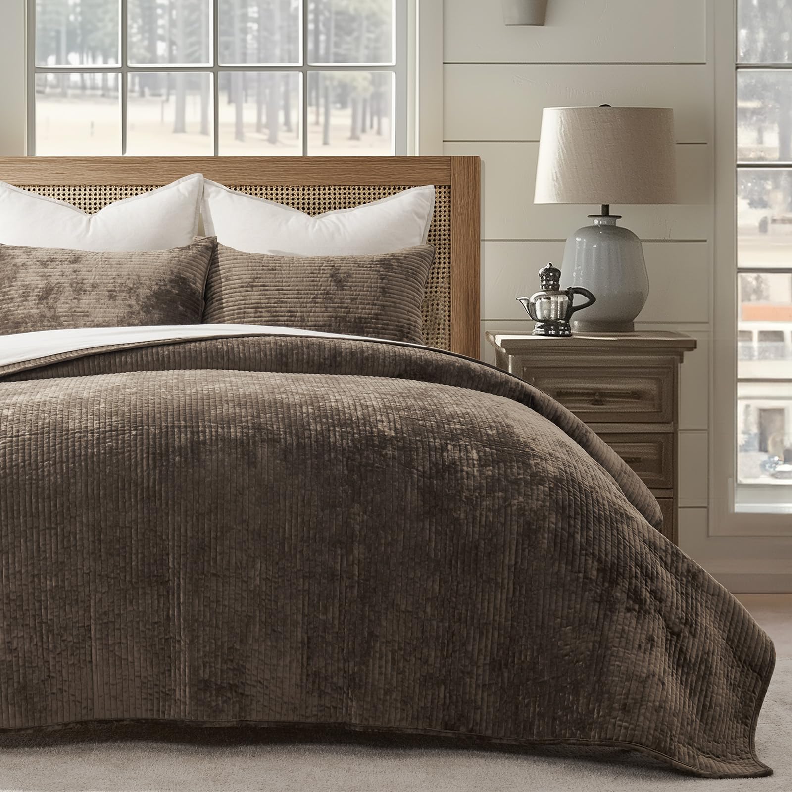 EverGrace couette face recto élégante montrant couleur mushroom brown et style