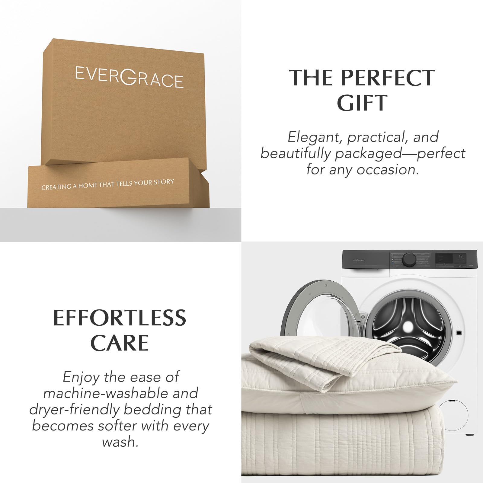 EverGrace icône lavage machine rappelant facilité d'entretien