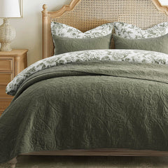 EverGrace couette olive vue face apportant élégance et confort