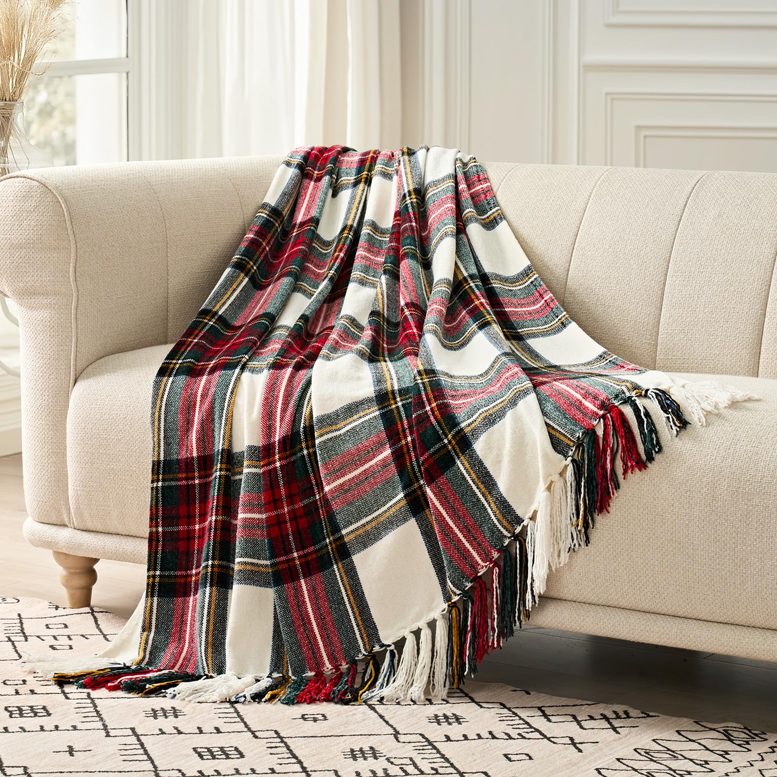 EverGrace plaid dans salon de Noël illustre ambiance cosy et style festif