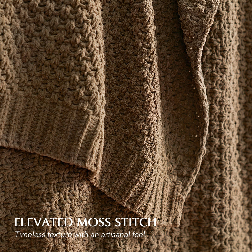 EverGrace gros plan sur la trame moss stitch montrant relief et douceur