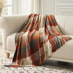 EverGrace plaid face avant harvest orange, ajout chaleur décorative