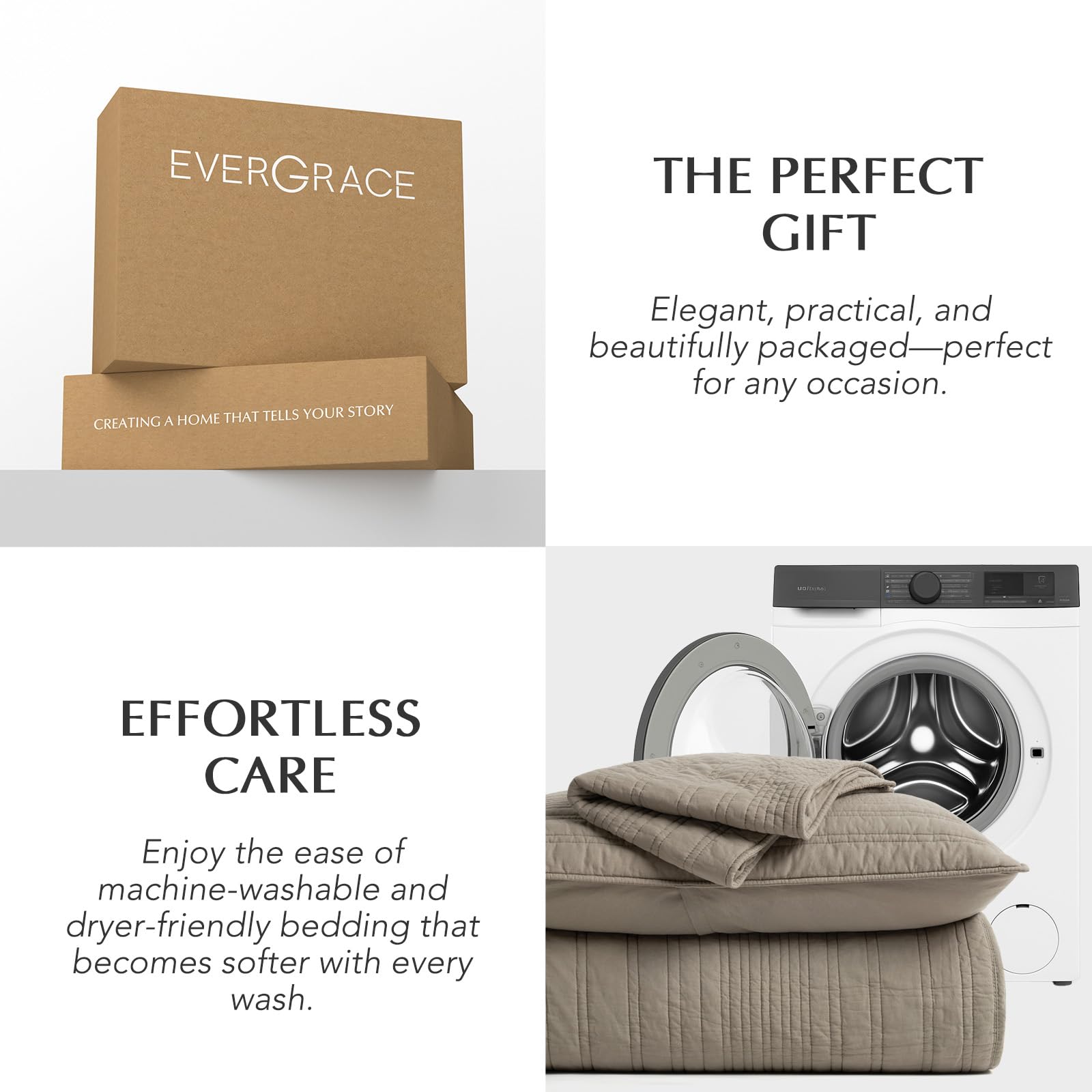 EverGrace couette pliée prête au lavage facile et entretien simple