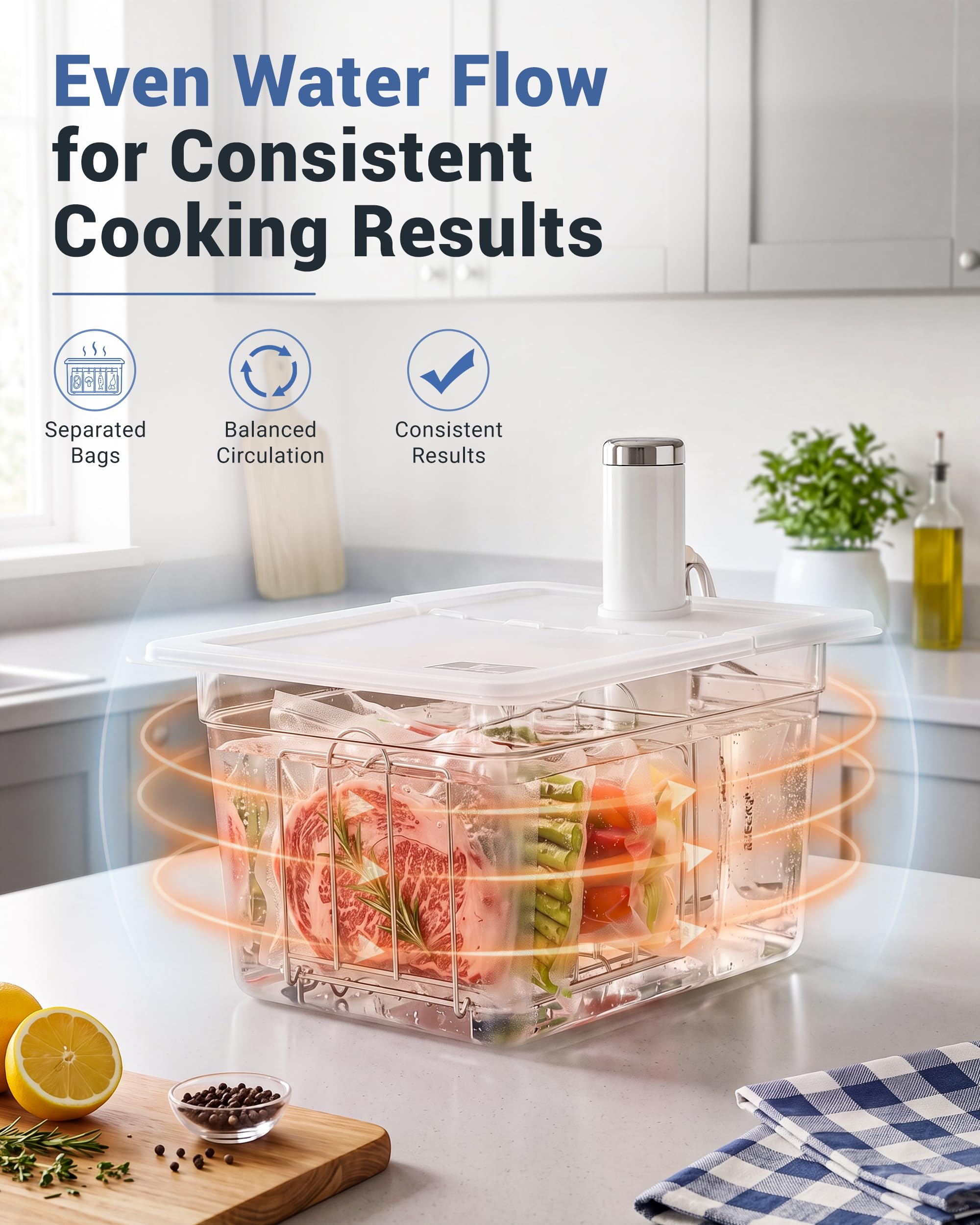 EVERIE bain-marie en cours avec sacs pour cuisson homogène et gain de place