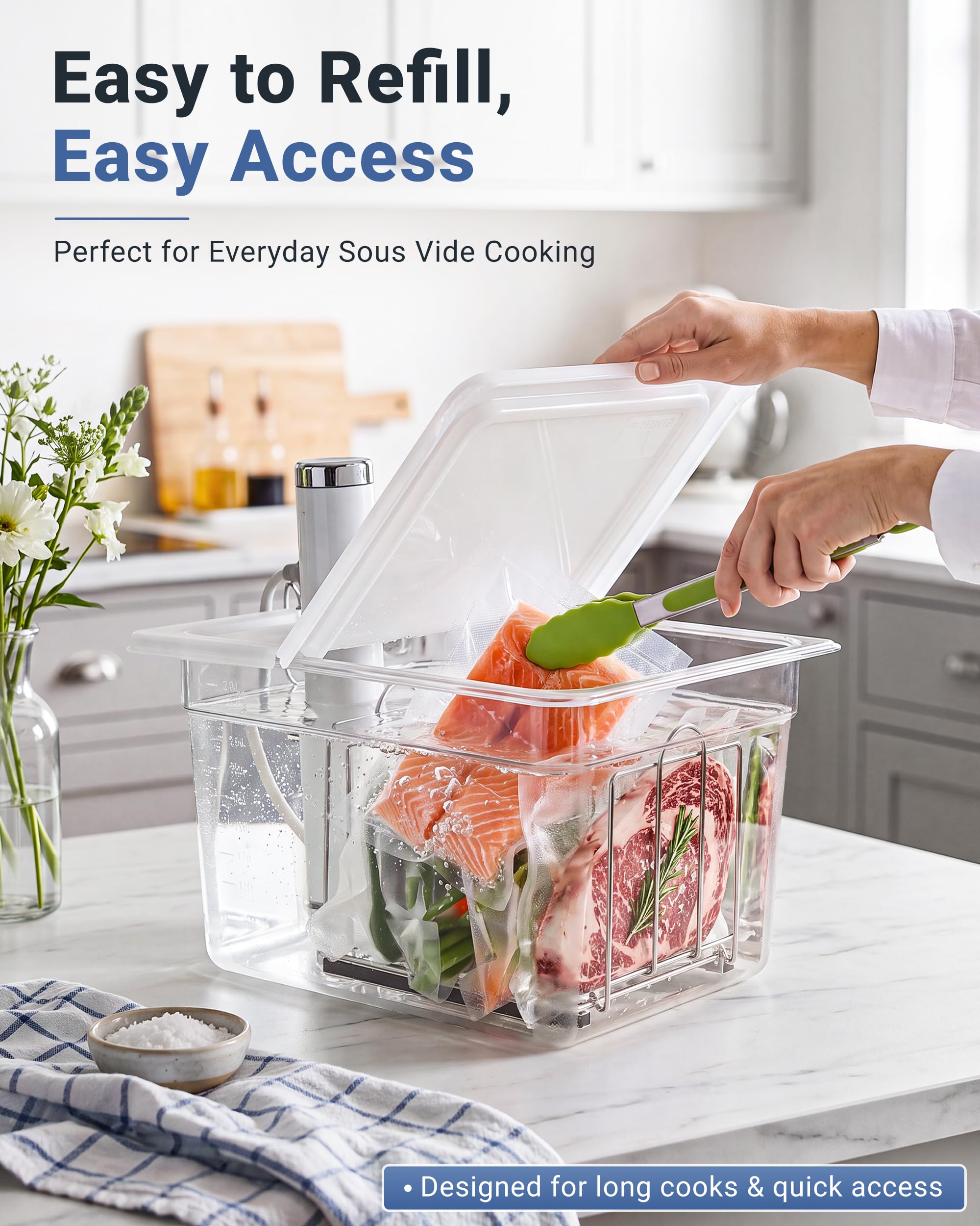 EVERIE comparaison d’échelle montrant la capacité 12 quart pour portions familiales