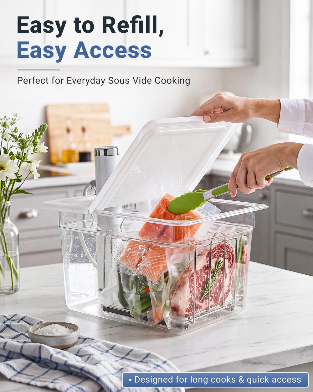 EVERIE comparaison d’échelle montrant la capacité 12 quart pour portions familiales