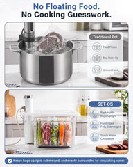 EVERIE grille inox avec séparateurs garantissant immersion uniforme des sacs